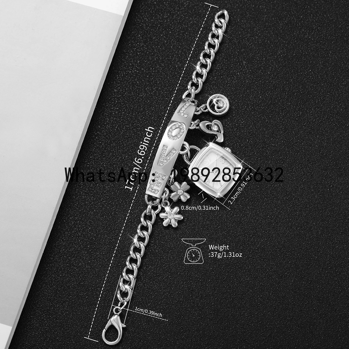 LYY  1/2PCS Women Fashion Luxury Bracelet Strap Quartz Wristwatches Set Ladies Square Arabic Numeral Dial Watch（Without Box）