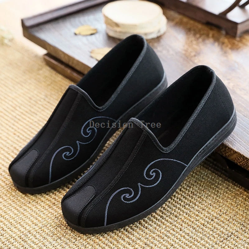 2025 new spring and autumn traditional cloth shoes men casual hanfu embroidery shoes chinese style retro martial arts shoes a001