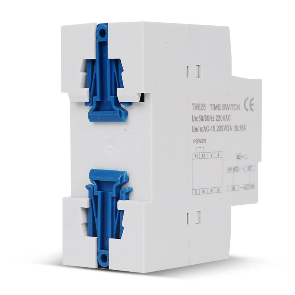 TM626 2 Channel Timer Switch 220V Two Groups Output Separate Control 7 Days Weekly Programmable Timer 35mm Din Rail Installation