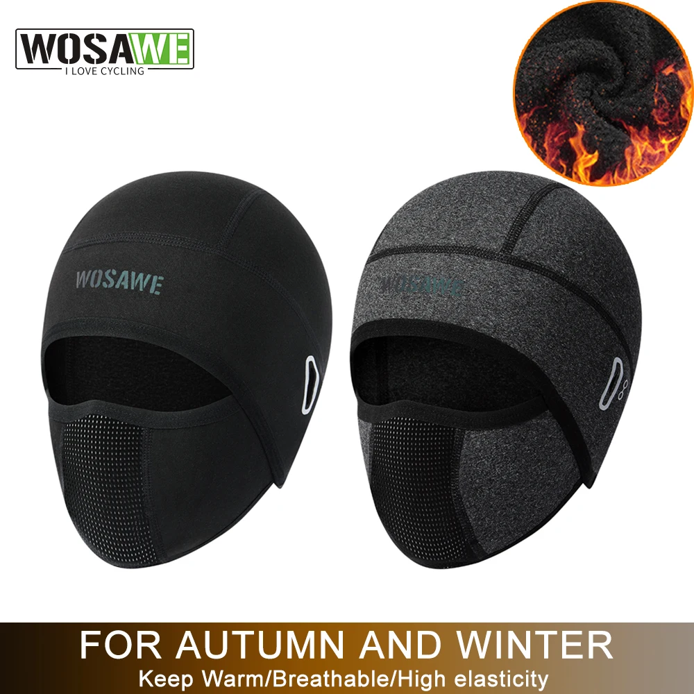 

WOSAWE Autumn/Winter Warm Balaclava Hat Breathable Cycling Cap Outdoor Sport Full Face Cover Scarf Motorcycle Bike Helmet Liner