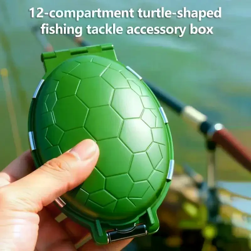 12-compartment Turtle-shaped Lure And Bait Storage Box For Fishing Tackle, Bait, And Hooks; Travel-sized Medicine Box.