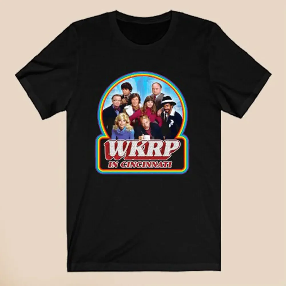 

WKRP In Cincinnati Retro TV Show Men's Black T-Shirt Size S-5XL Tees High Quality 100%Cotton Short Sleeve