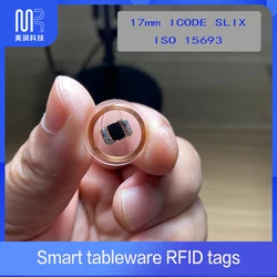 Colagem externa fixa rfid placa melamina etiqueta rápida liquidação chip inteligente iso15693 protocolo icode slix etiqueta eletrônica 13.56mhz