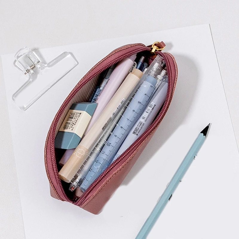 96GE بو الجلود مقلمة حقيبة أقلام رصاص عملية سعة كبيرة القلم الحقيبة حقيبة أقلام الجمالية القلم حقيبة قلم رصاص المنظمون #6