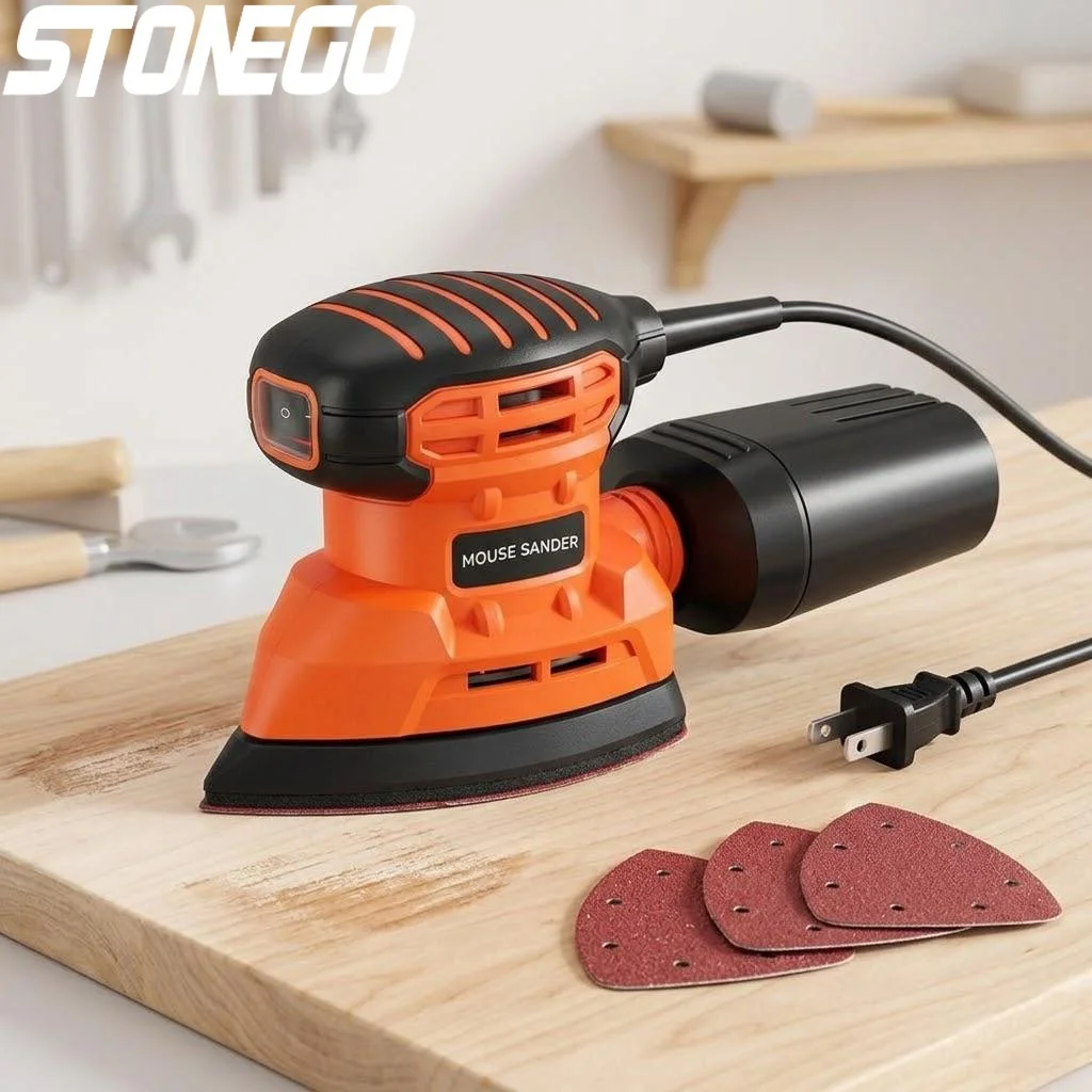 

Corded Electric Sander with Dust Collection 12 Pcs Sandpapers Power Tool for Wood Metal Polishing DIY Grinding Machine