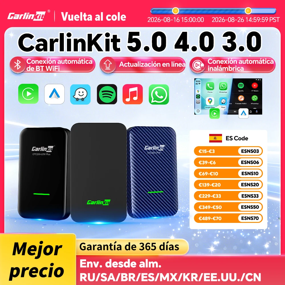 Carlinkit 2Air 5 2Air Inalámbrico Carplay Android Auto Caja Inalámbrica 2 En 1 Adaptador 2 Canales Trabajo Waze Spotify 5,8 Ghz Wifi Bt5.0 Siri Gps - Imagen 27