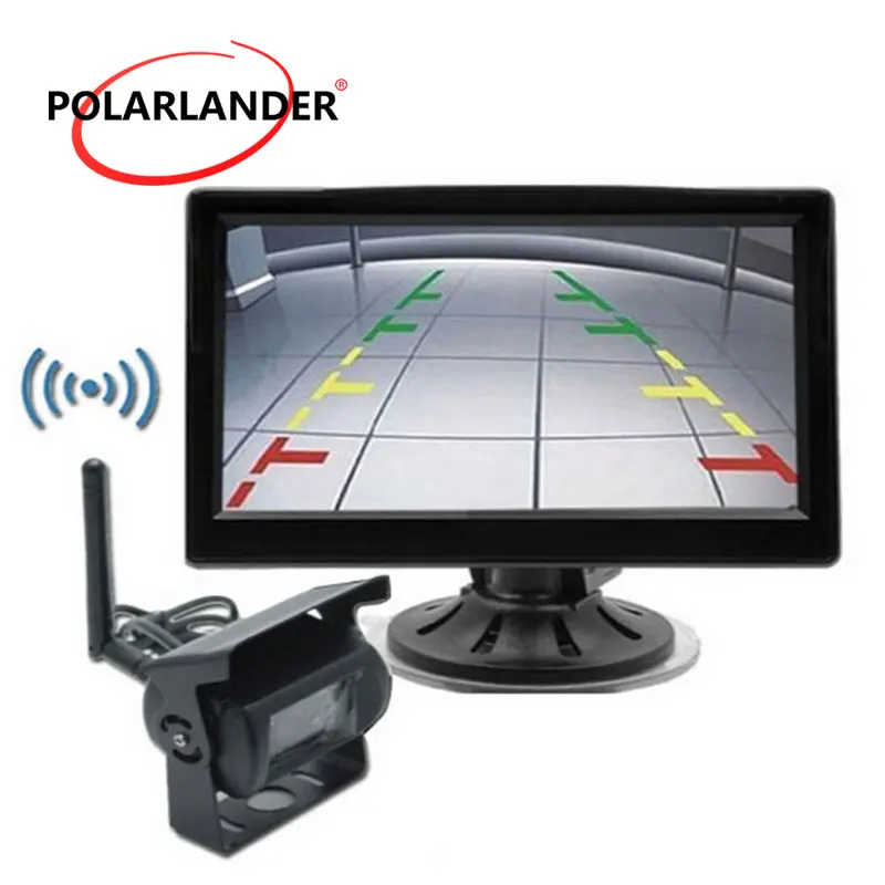 Cámara de respaldo de coche inalámbrica HD - Lente CMOS del sistema NTSC de línea líder inversa gran angular impermeable de 2,4 GHz