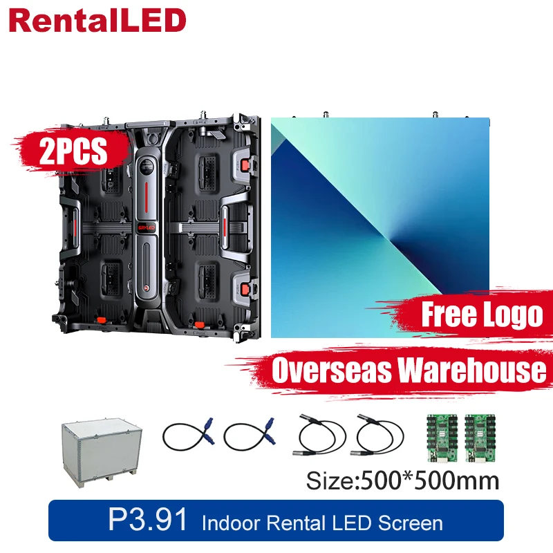 Church Indoor Rental P3.91 LED Display Screen 500×500mm Easy Assemble SMD2121 Event Led Video Wall Free Logo Overseas Warehouse