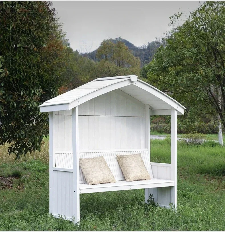 

Double Back Seat Outdoor Courtyard Solid Wood Outdoor Garden Leisure Landscape Chair Waterproof and Sun Protection