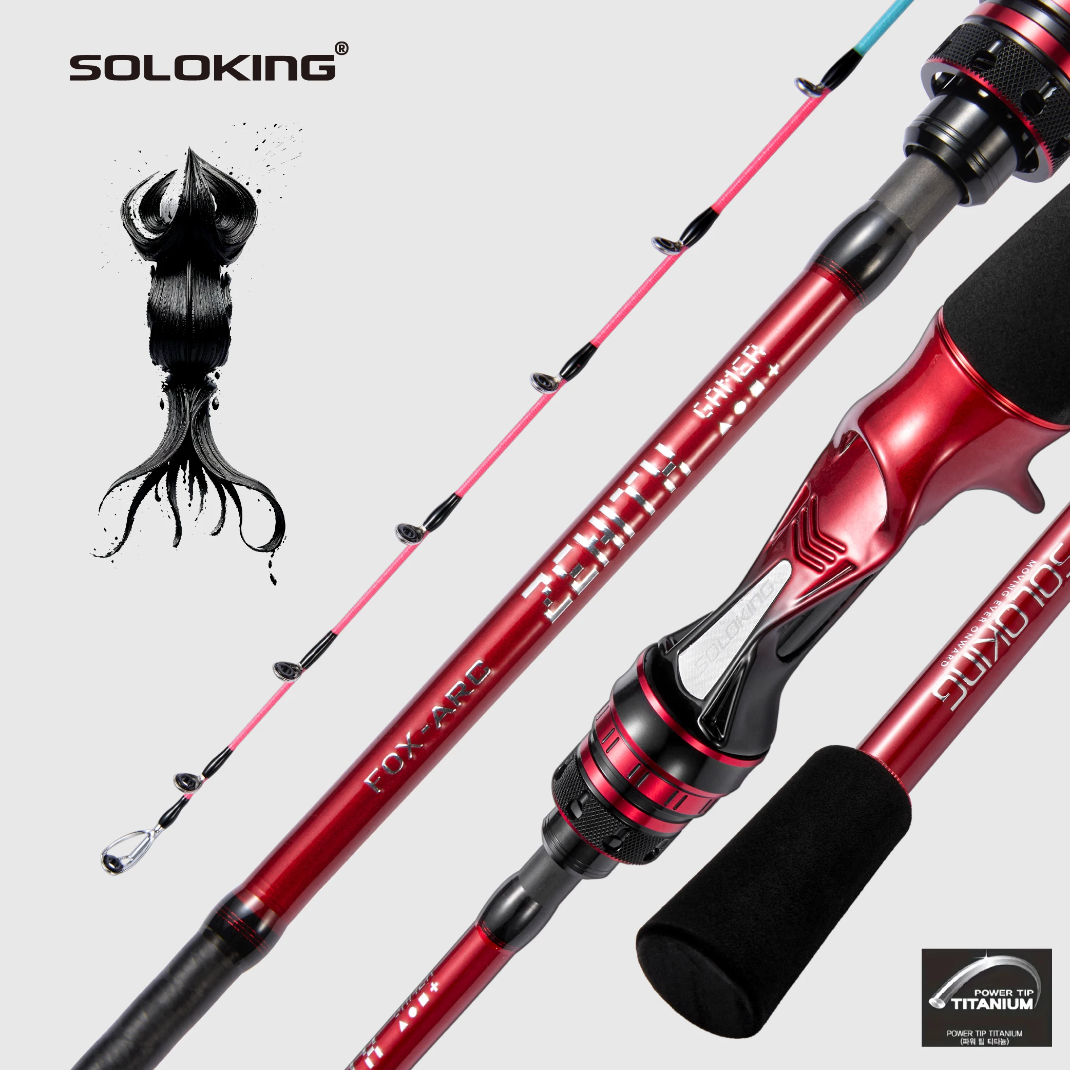 SOLOKING FOX ARC Sea Fishing Rod 1.5m/1.6m/1.7m Cuttlefish Rod Metal Tip Octopus Fishing rod Light Weight Fishing Rod