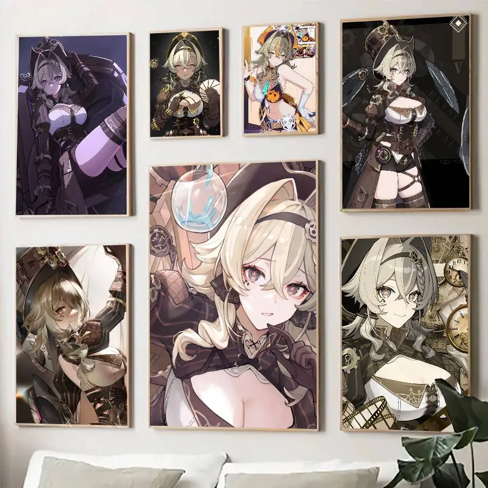 Vill-V Animated Game H-Honkai Impact 3rd Posters Living Room Bar Cafe Quality Canvas Vintage Style Comics Painting Art Home Wall
