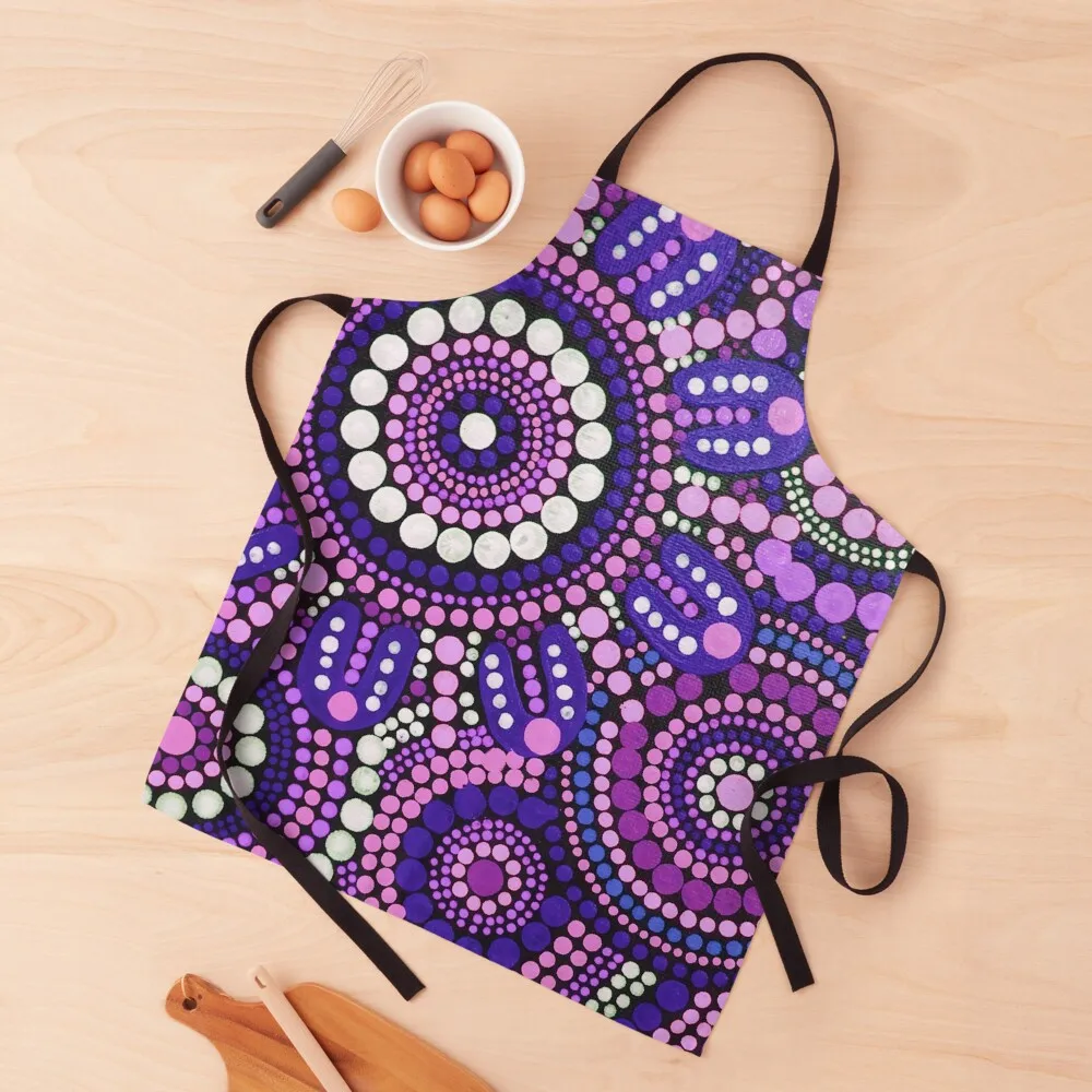 

Aboriginal Art Purple Pattern Family Gathering Apron Kitchen Handle For Women Hairdressing cooks clothes For Kitchen Women Apron