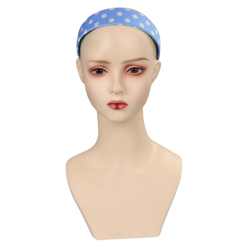 Margot-Bandeau de Sauna Bleu à Pois pour Femme et Fille, Écharpe de Carnaval d'Halloween, Costume de ix, Vêtements de Sauna, Accessoires Cadeaux