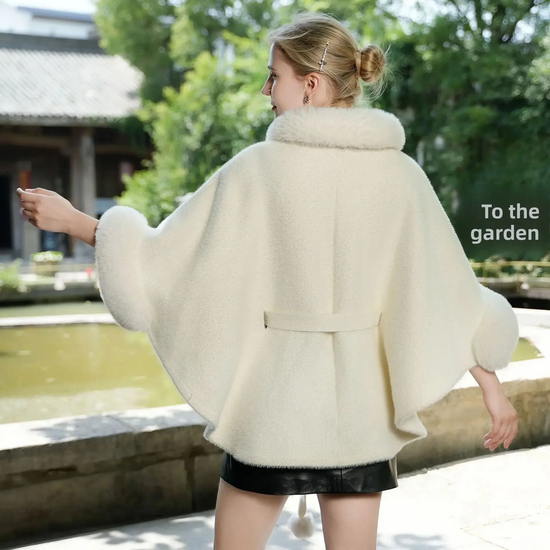 Autumn Winter Outerwear with Fur Collar Waist Belt Chic Style Casual Fashion Elegant Warmth Women's Faux Fur Shawl Coat