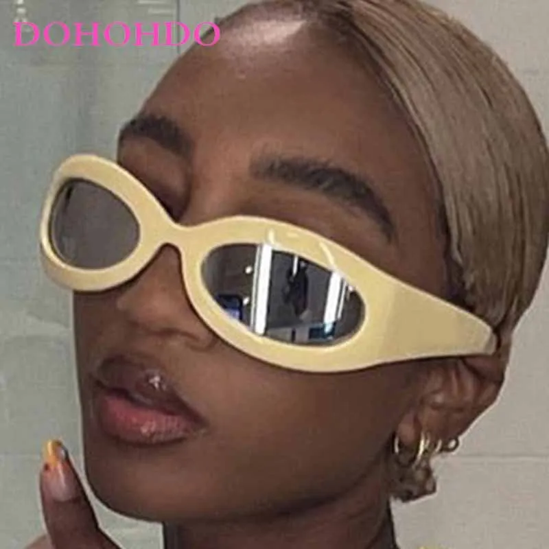 

Y2K Fashion Designer Oversized Oval Sunglasses Women Trend Punk Men Shades Outdoor Sports Cycling Windproof Goggles Female UV400