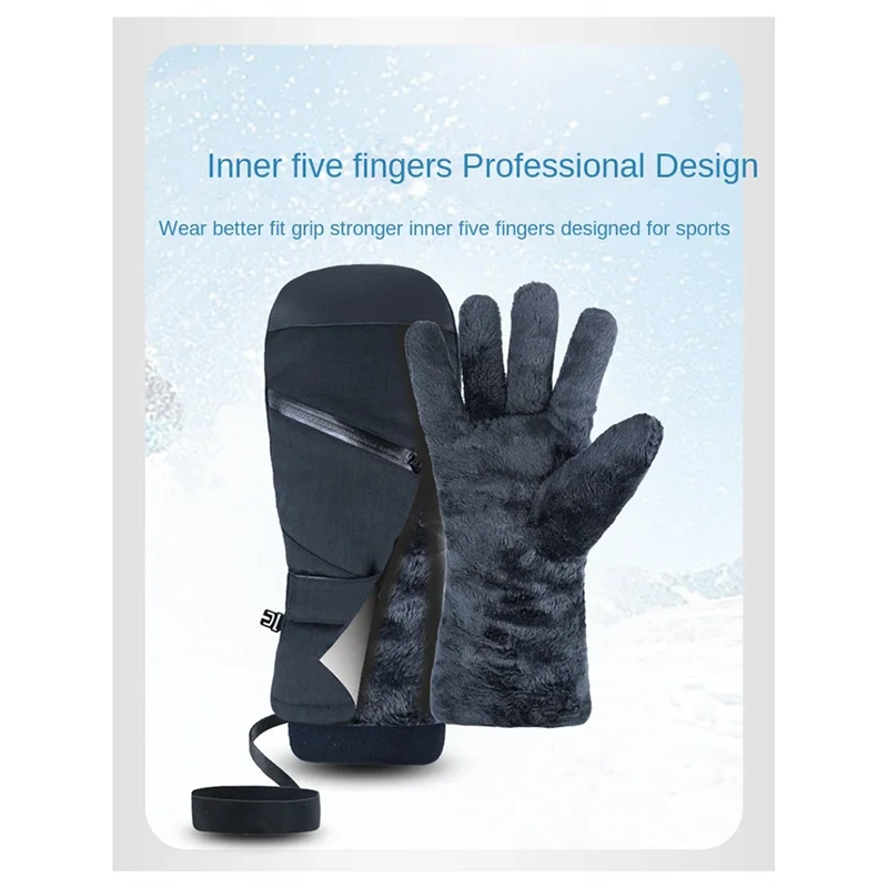 Winter Touch Screen Ski Gloves Waterproof Warm Plus Velvet Thick Men And Women