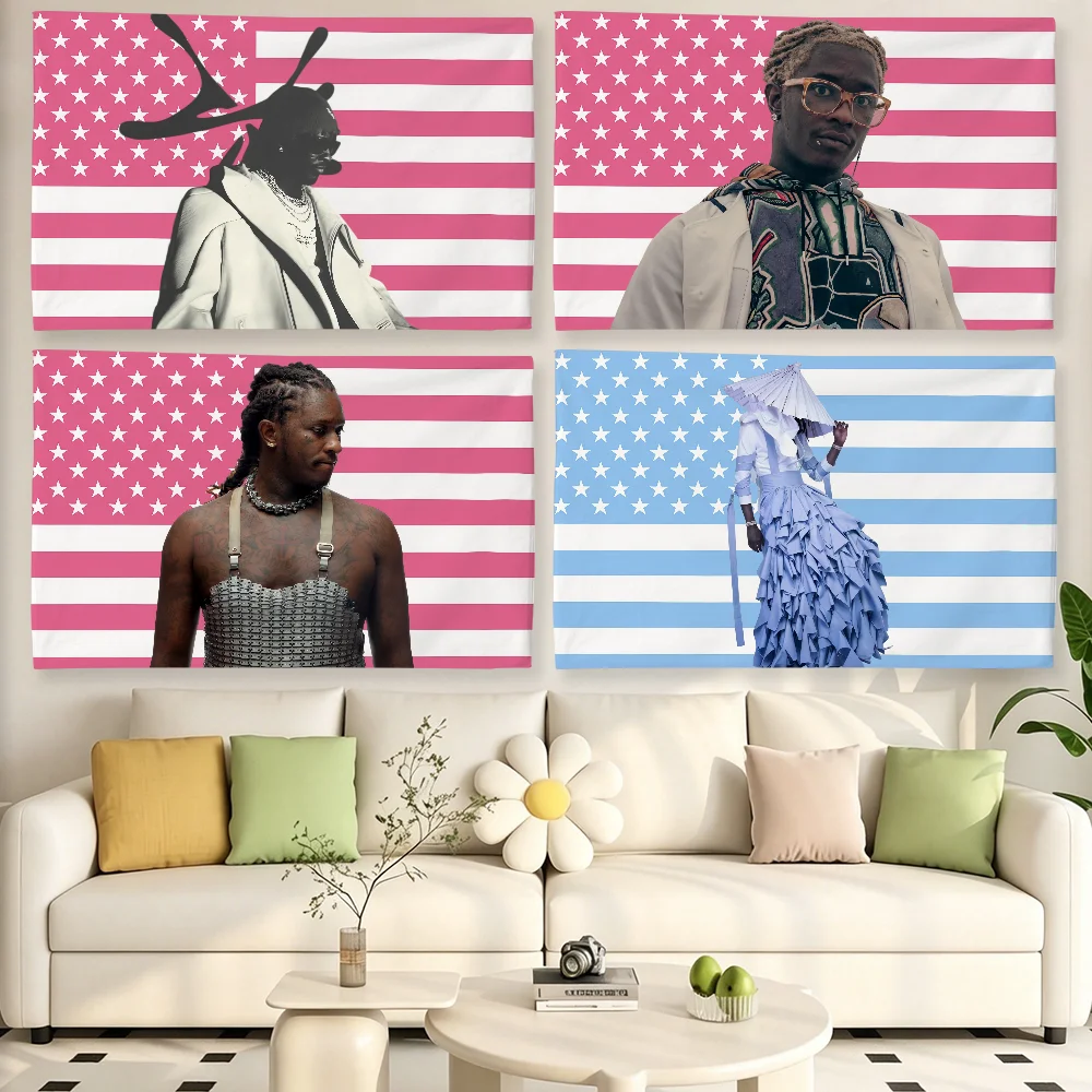 Amerikanische Sängerin Y-Young T-Thug Musikflagge für Wohnzimmer, Zuhause, Wohnheim, Dekoration, Wand, Outdoor, Camping, Party, Banner, Geschenke