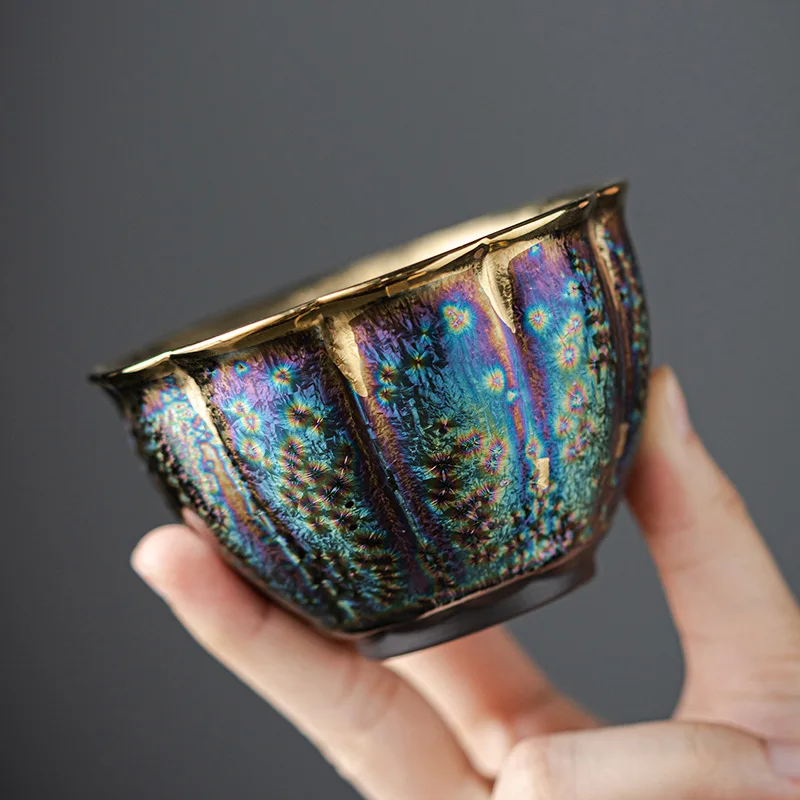 Creative Kung Fu Ceramic Teacup Kiln Transformation Japanese Style Water Cup Retro Porcelain Art Tea Bowl Drinkware