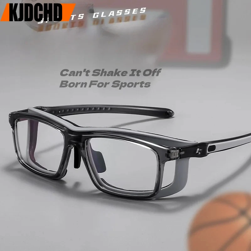 KJDCHD Fashion Sports Glasses Frame Professional Football Basketball Men's Glasses Frame Optical Prescription Goggles