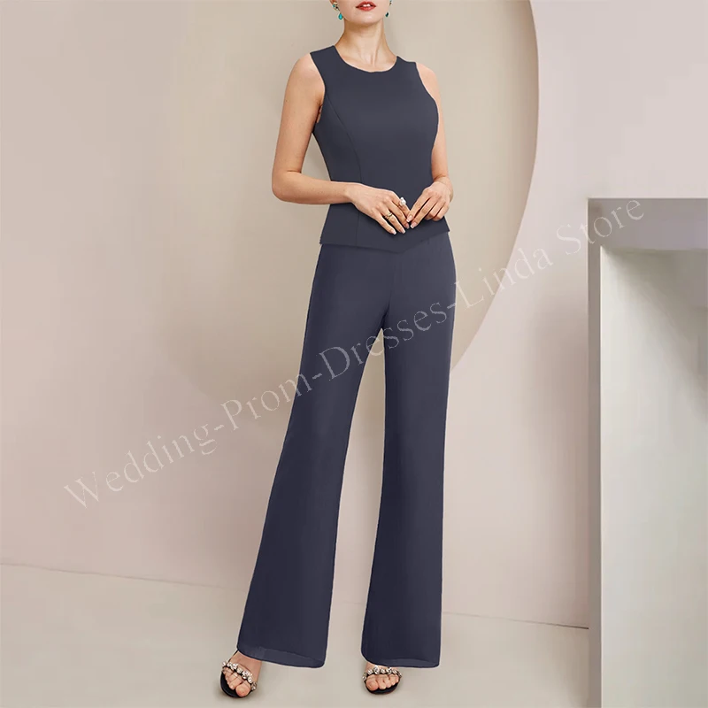 3 Pieces Pantsuit Mother of the Bride Dresses Lace Appliques Ankle-Length Wedding Guest Party for Women Evening 2023 Elegant New