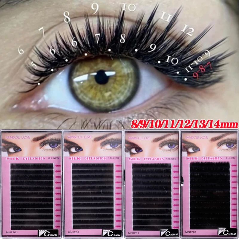 

C D curly Faux Mink Eyelashes Extension Individual Cluster Eye Lashes Grafting Fake False Eyelashe 8mm/9mm/10mm/11mm/12mm/13mm