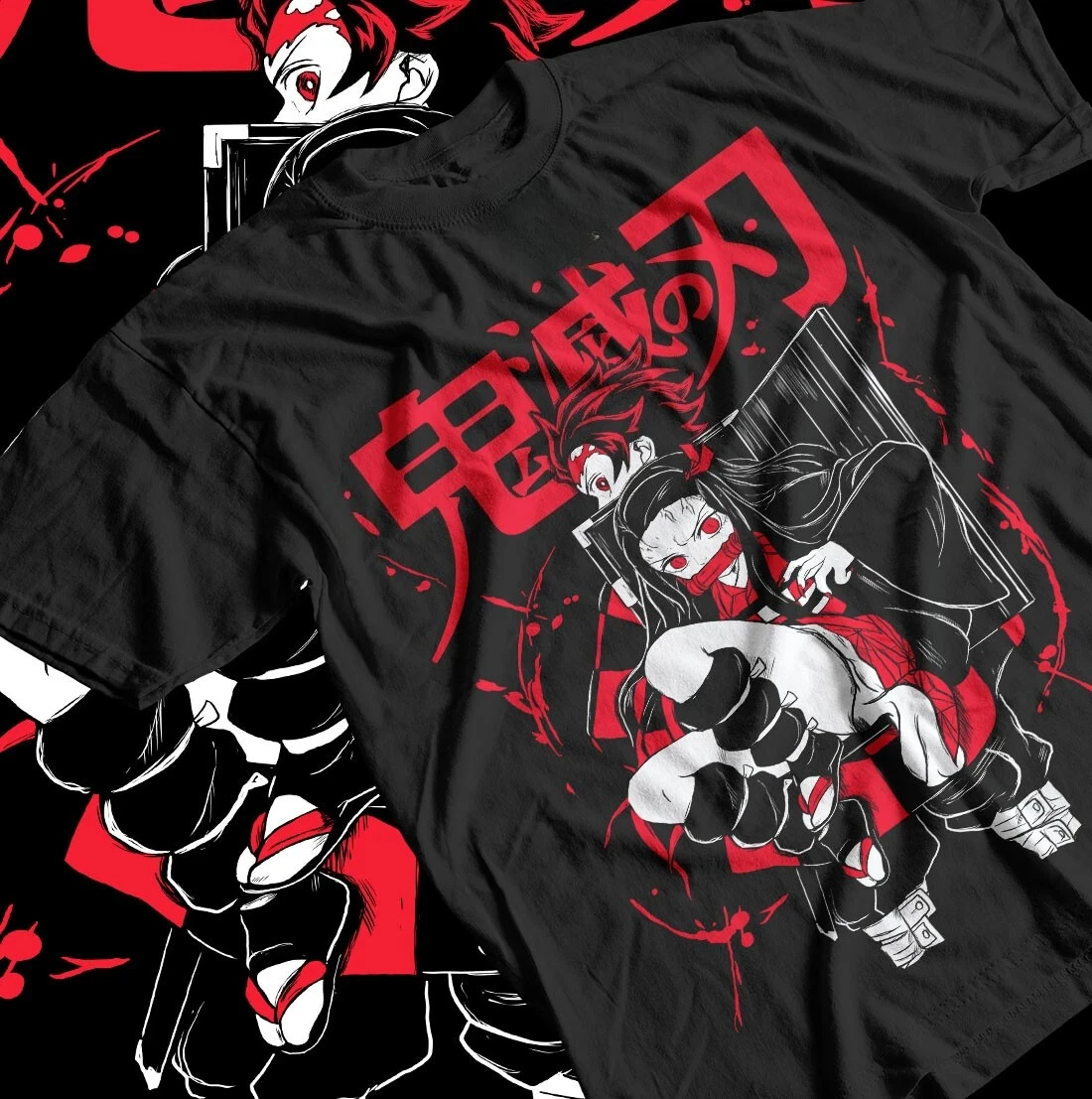 

Tanjiro Nezuko T-Shirt Ghostbuster Manga Horror Shirt All Sizes The same cotton T-shirt for men and women