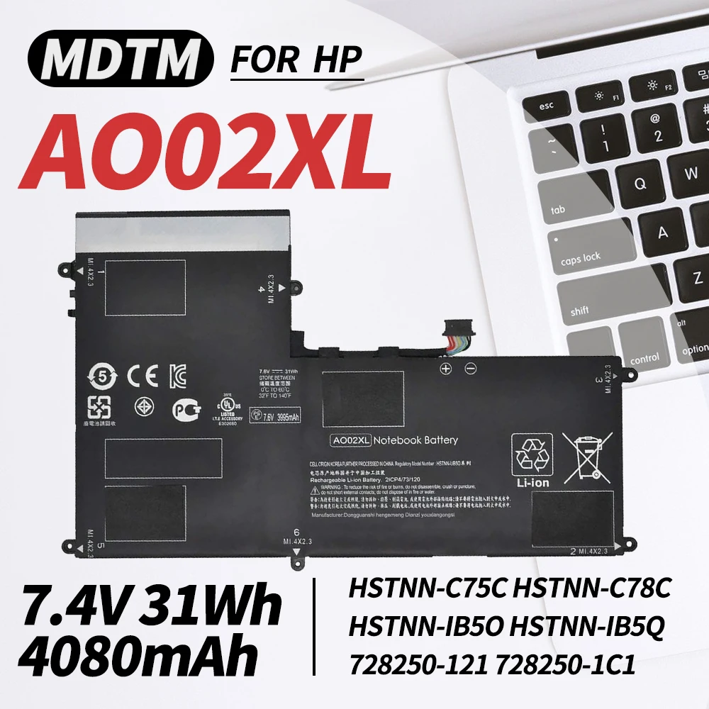 

AO02XL HSTNN-C75C HSTNN-C78C HSTNN-IB5O HSTNN-UB5O 728250-121 728250-1C1 728250-421 Laptop Battery for HP ElitePad 1000 G2