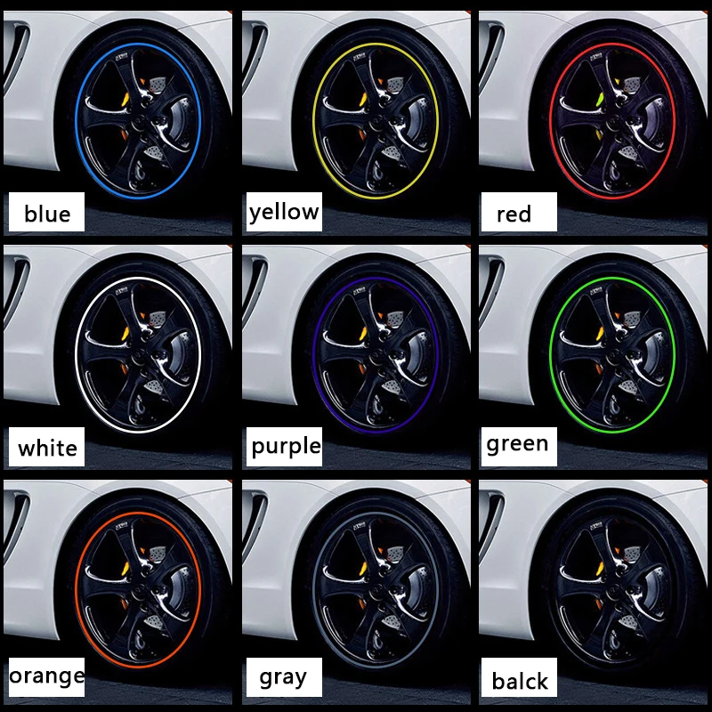 8M Car Wheel Rim Blades Protector Line Tire Guard Decorative Strip Rubber Moulding Trim More Color Car Sticker Styling