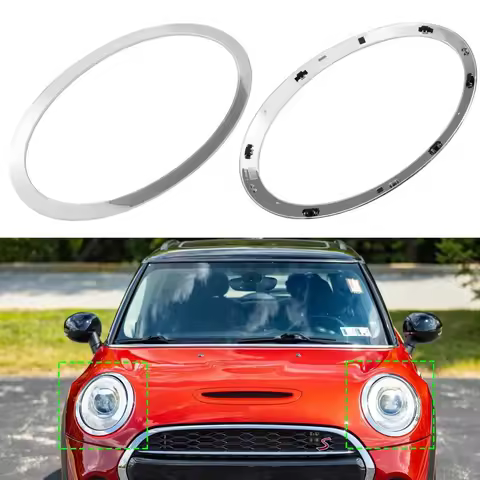 Silver Plated Headlight Ring Bezel Trim Surround Cover 51137300631 For Mini For Cooper F55 F56 F57 2014-2021