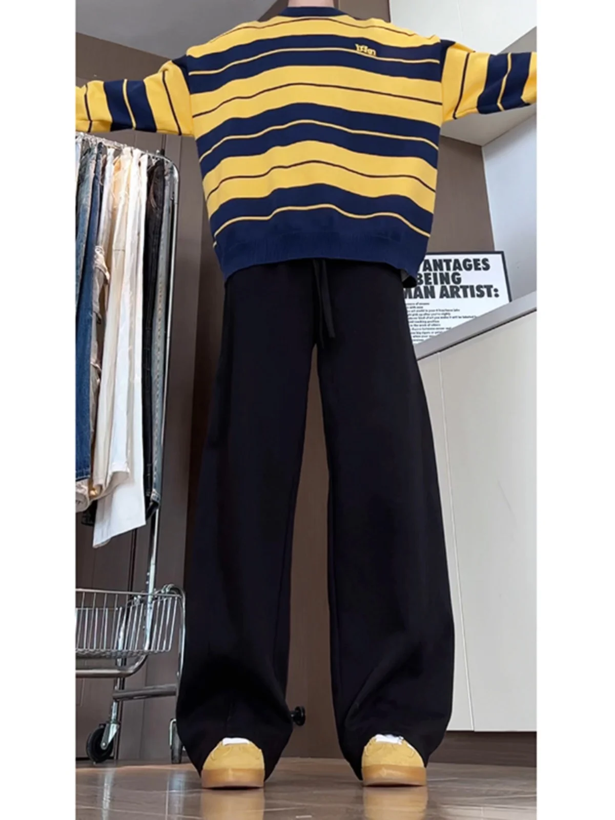 

Мужские летние повседневные брюки Cleanfit Bla с широкими штанинами, свободного кроя, спортивные, в американском стиле, прямые, модные, молодежные