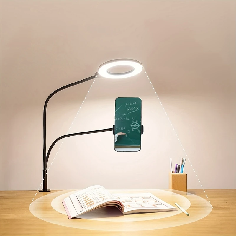 Super Sale Selfie Ring Light with Phone Holder Clip-on Selfie Light Adjustable Flexible Desk Ring Lamp for Live Streaming