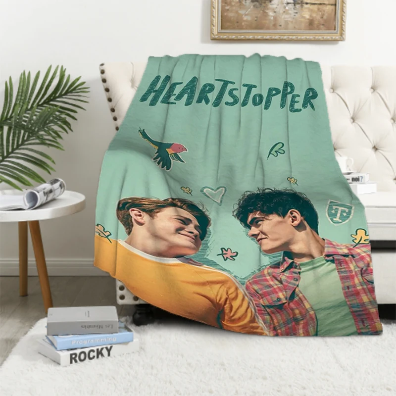 Cartoon Heartstopper Throw Cushion Blanket Fluffy Plead Cover Microfiber Bedding Bed Blankets for Decorative Sofa Downy Catnap