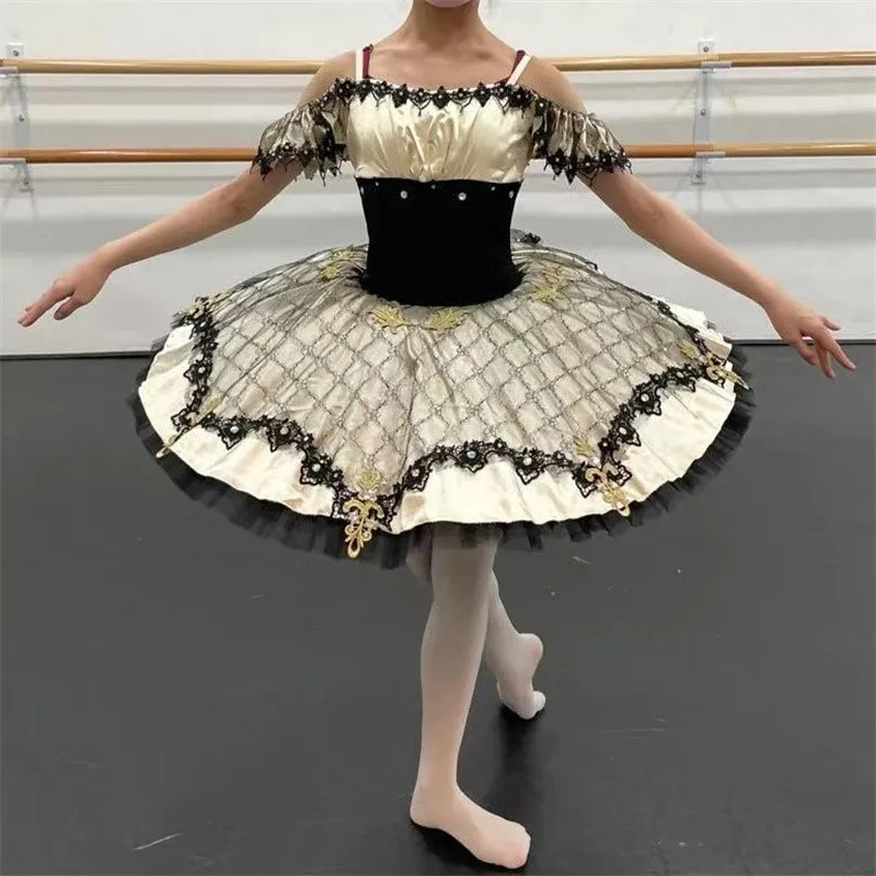 Fashion High Quality Women Adult Competition Performance Wear Champagne Professional Ballet Tutu