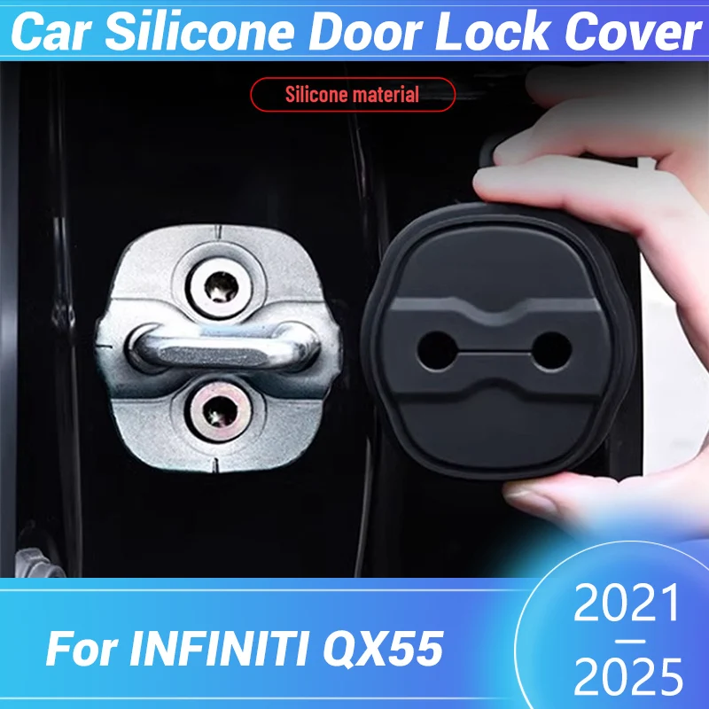 

Car Door Lock Silicone Buckle Protector Cover For INFINITI QX55 2021-2025 Car Door Latch Anti-collision Accessories