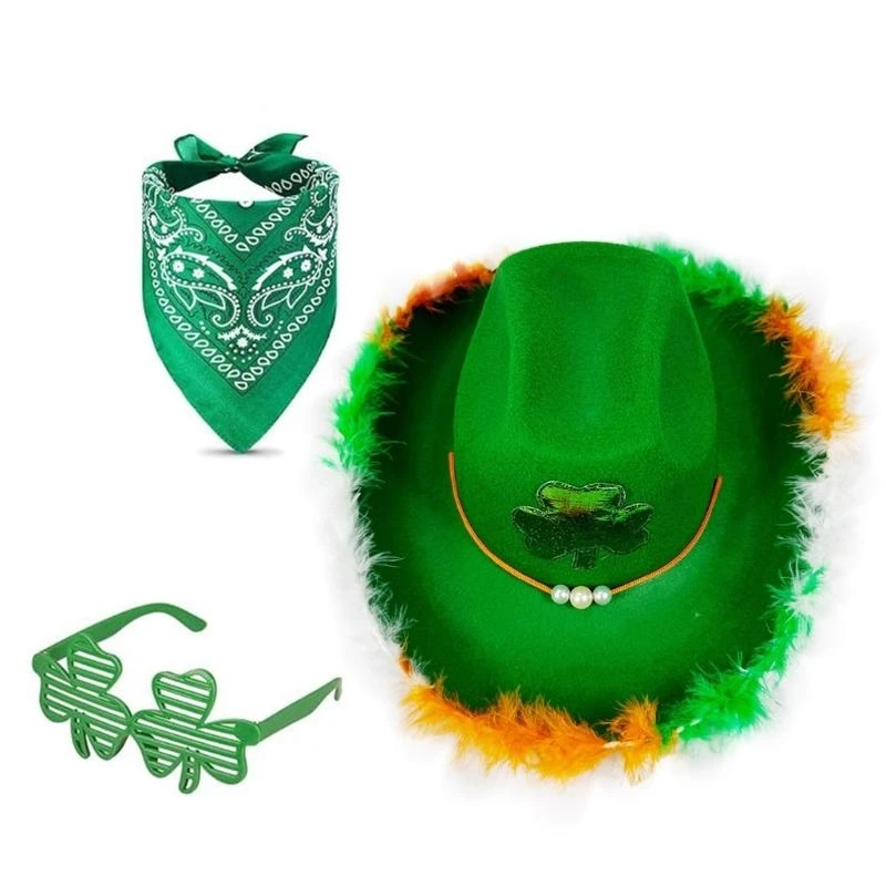 X5XA Luxurious Shamrock Hat Suit Halloween Themed Hat Comfortable Carnivals Hat