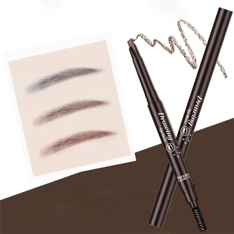 Waterproof Eyebrow Pencil for Women Double-headed Eye Brow Pen with Eyebrow Brush Makeup Cosmetic Beauty Tools 5 Colors