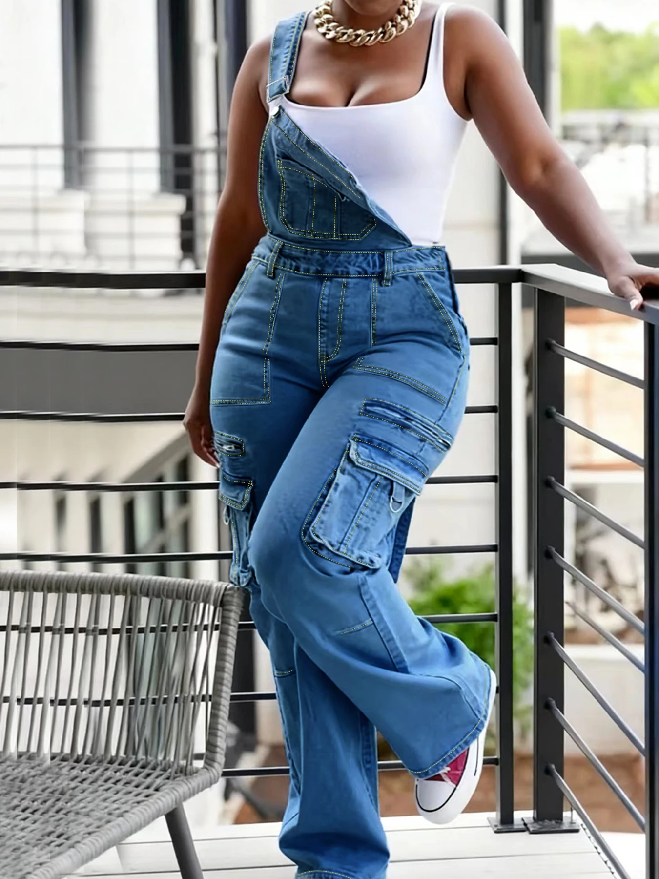 

Женские повседневные комбинезоны больших размеров, модные с боковыми карманами, эластичные женские комбинезоны больших размеров