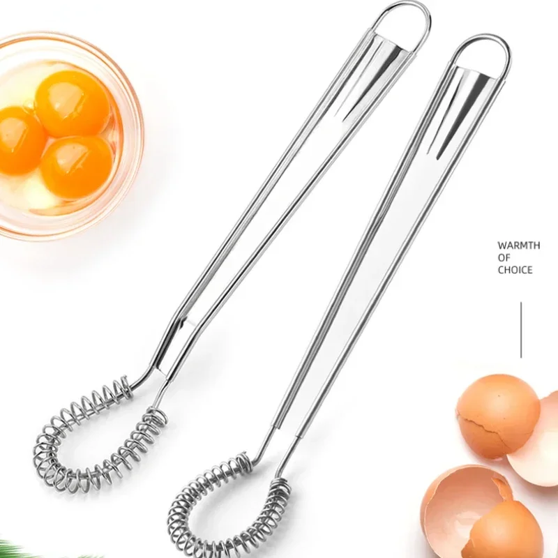 1pc Stainless Steel Egg Beater Spring Manual Mixer Spoon Kitchen Egg Sauce Honey Cream Stirring Kitchen Gadgets Cooking Tools