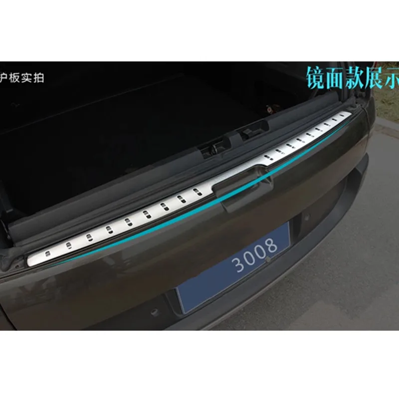 Protective Pad On The Rear Trunk Trim Lid Threshold rear door sill car styling For Peugeot 3008 2012-2014