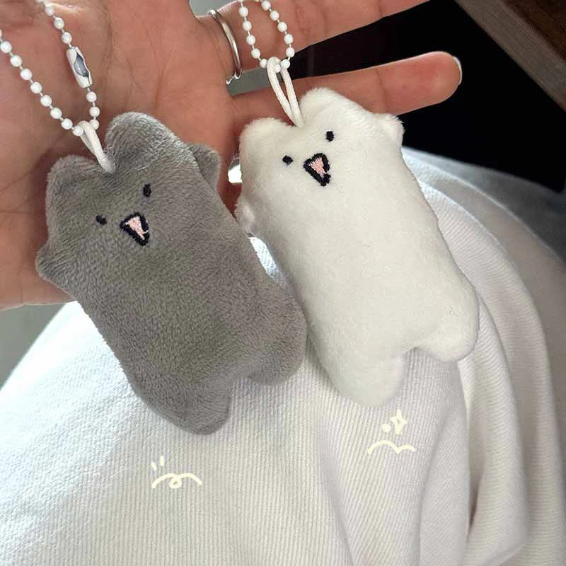 Colgante de felpa de gato de dibujos animados, llavero de peluche bonito de Animal, bolso suave, llavero de coche, regalo de ceremonia de graduación