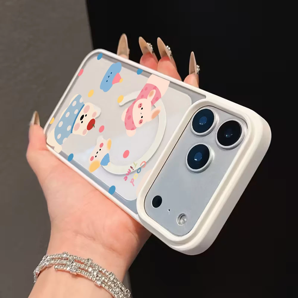 Niedliche Cartoon-Hunde Transparente Hülle für Magsafe iPhone 15 16 Pro Max 17 14 11 13 12 Pro Max Plus Hüllen Magnetisches Kabelloses Laden Coque – Detail 12