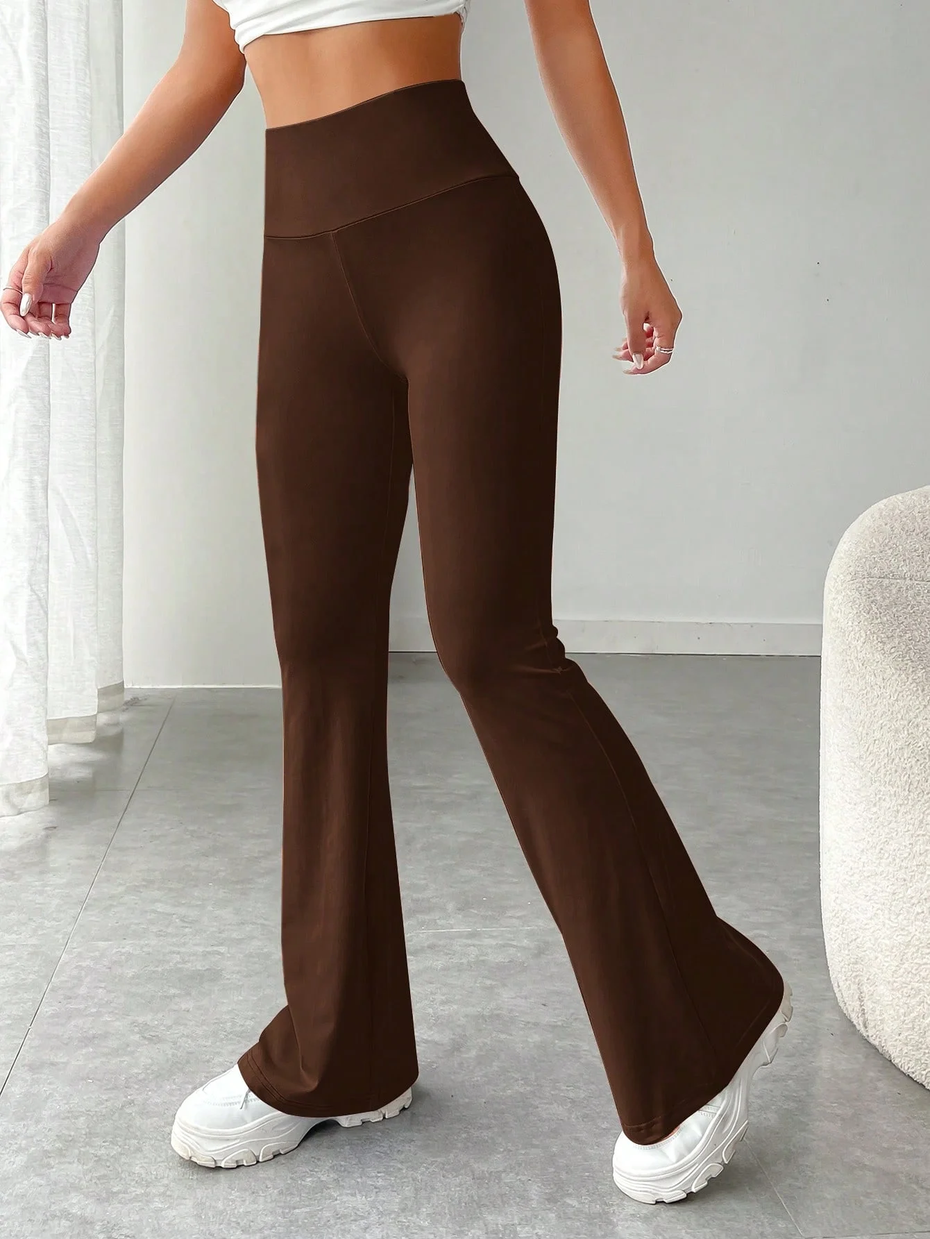 Flare Leggings Yoga Pants Women Bell-bottoms Yoga Trousers High Waist Fitness Pants Stretch Gym Casual Sports