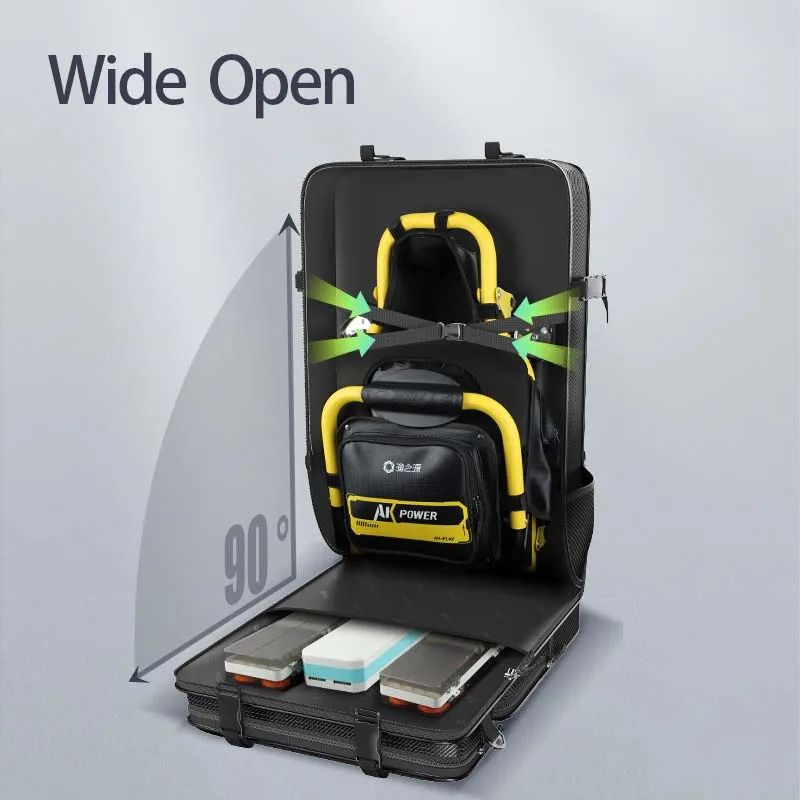yuzhiyuan Multi-Purpose Fishing Backpack Lightweight Large Capacity Fit with Fishing Chair Breathable Mesh Divider Fishing Bag