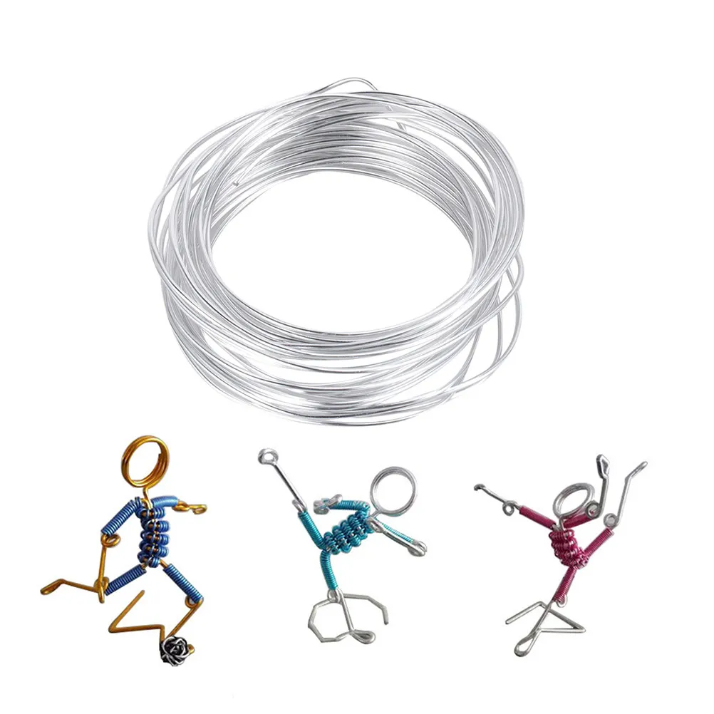 6 Rolls Flexible Aluminum Wire Silver 1Mm 1.5mm 2Mm 3Mm Bendable for DIY Craft Making Sculpture Flower Art Iron Wire
