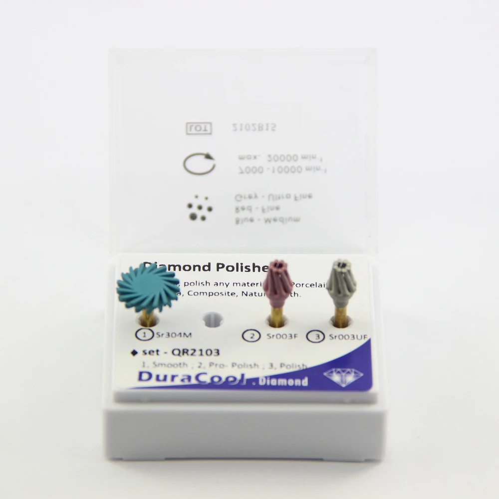Diamond Rubber Polisher Wheel Polishing Disc Kit Diamond System RA Dental Material Teeth Flex Spiral Rubber For Dental Resin