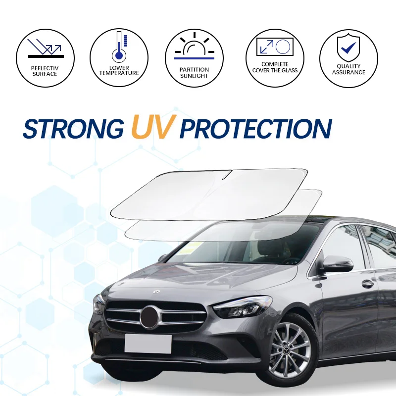 Car Windshield Sun Shade For Benz B level Sunshade Summer Visor Protector Foldable Blocks UV Rays Protection Accessories