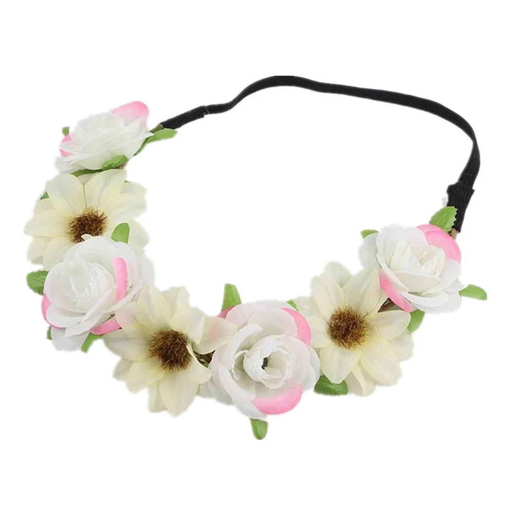 Women Wedding Floral Headband Charm Flower Tiara Party Brid Garland Princess Wreath Girls Crown Headdress Hair Accessories