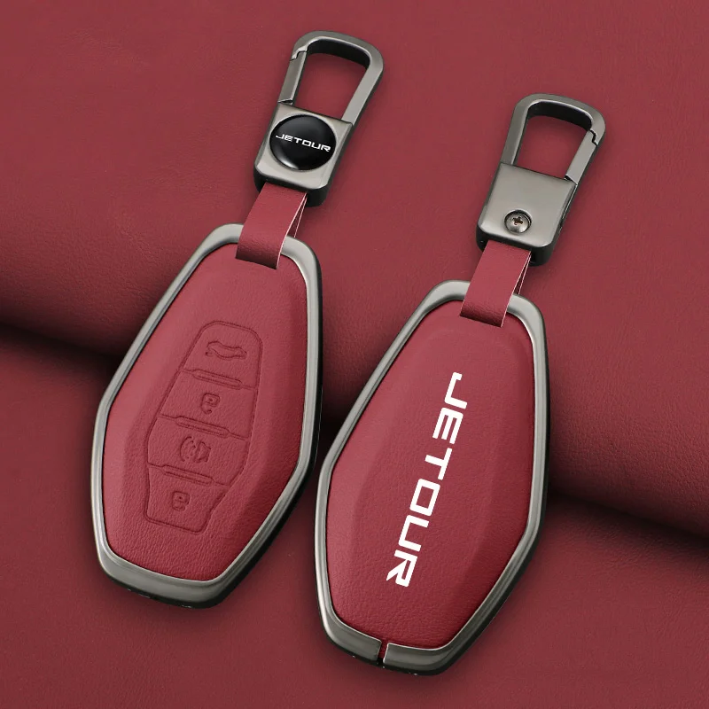 

Car Remote Key Case Cover Shell For For Chery JETOUR X70 X70plus X70m X90plus X95pro Zinc Alloy Leather Protector Accessories
