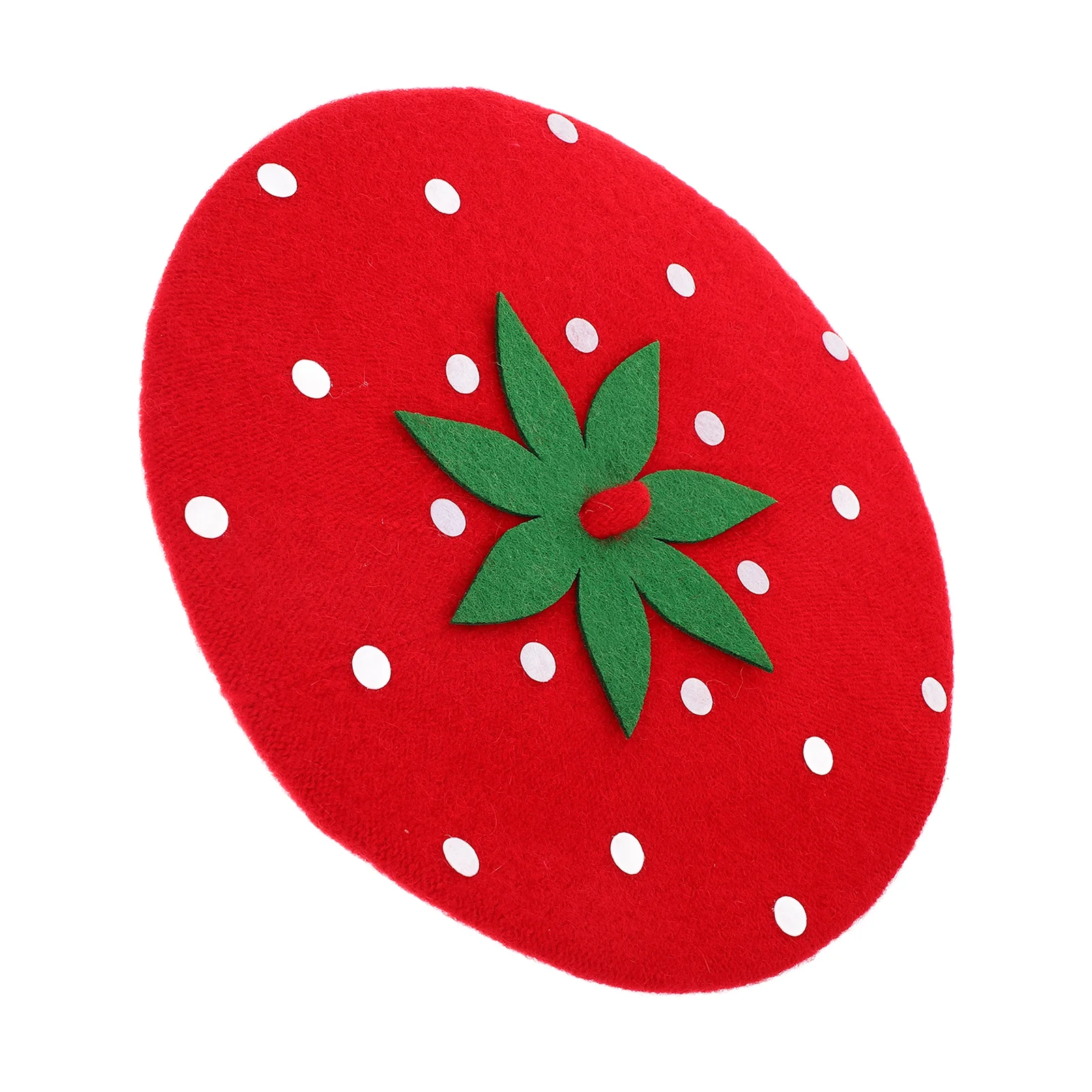 Berets Strawberries Strawberry Shape Headwear Cosplay Hat Fruit Wool Plush Lolita for Kids Blend Toddler Decorative Funny Cap