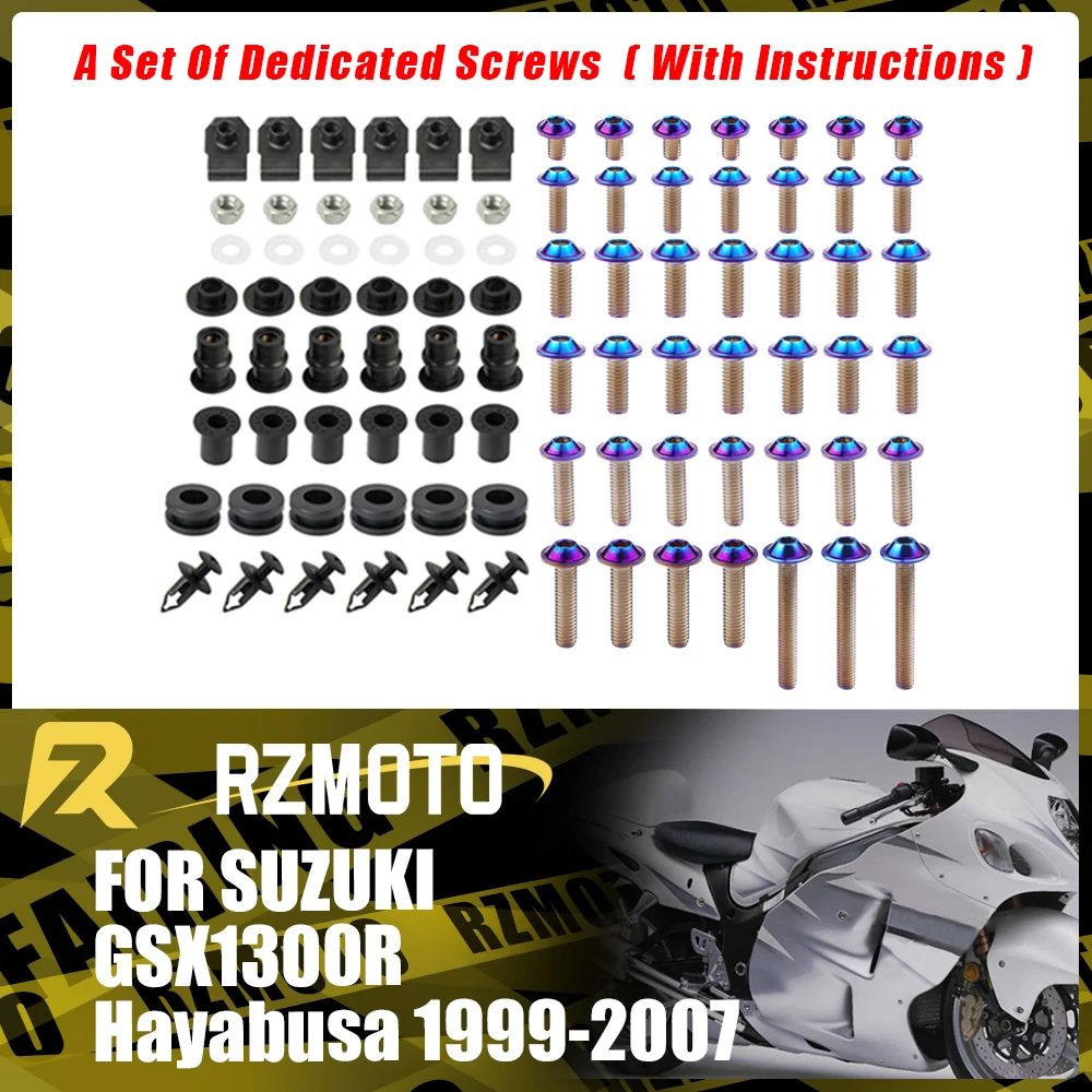 

Комплект болтов для деталей мотоцикла, крепежные зажимы, винт для Suzuki GSX1300R Hayabusa 1999-2007, винт обтекателя